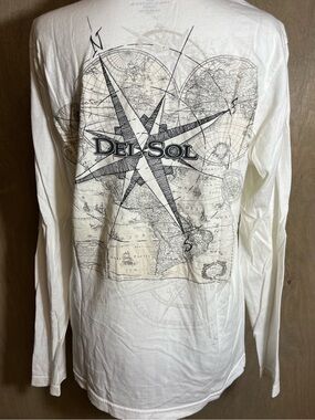 Unisex Del Sol Destin, FL Color Changing Long Sleeve White T-shirt M
